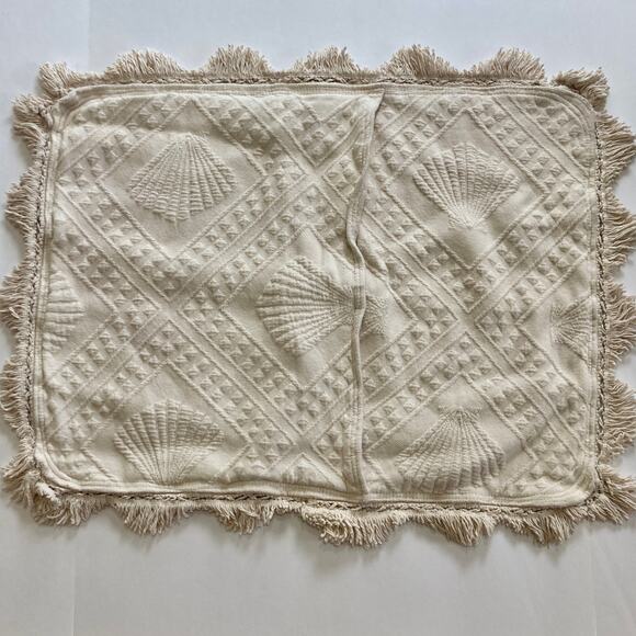 Bates Maine Heritage Weavers Ivory Cotton Pillow Sham Case Nautical Shells - Picture 3 of 7
